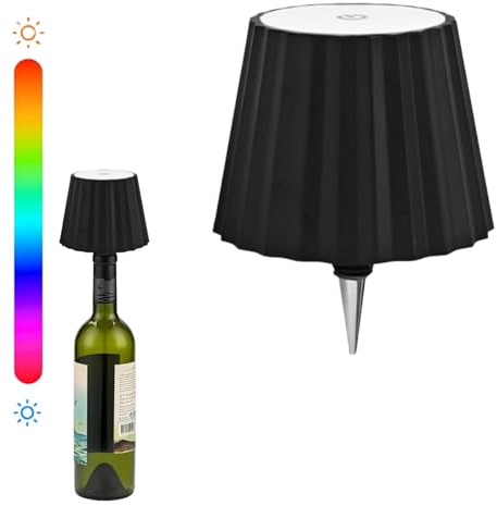 Xinshijie LED Flaschenlampe mit einstellbarer Helligkeit, 4000mAh Batterie IP54 drahtlose Touch Desk Lampe, tragbare Flaschenlampe, passend für Restaurants und Bars(RGB-wenlu)