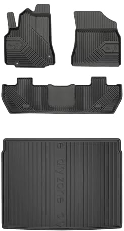 MOTOS Set de alfombrillas de goma y alfombrillas de maletero para Peugeot Partner II 2008-2018 Mejora la comodidad de tus viajes con la alfombrilla antideslizante para coche NO.77- alfombrillas para t