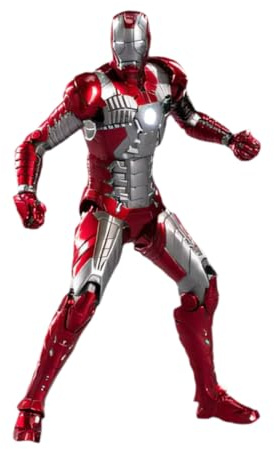 HiPlay ZD Toys Anniversary Series Collectible Figure Full Set: Iron Man MK5, Illuminated Edition, Height 18cm Miniature Action Figurine FGBMK5