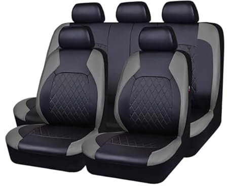 XIUDAM Auto Sitzbezüge Sets Für Seat Leon Cupra R ST(5F)/Leon Sportstourer/Leon Estate FR, Leder Autositzbezüge Allwetter Wasserdicht Atmungsaktiv Schonbezüge Sitzschoner Innenraum Zubehör,D/Gray