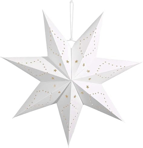 Sunshine smile Sterne Zum Aufhängen,45 cm Papiersterne Weihnachten,Papier Stern Dekoration,Weihnachtsstern Deko, Faltsterne Laternen-Dekoration,Sterne Zum Aufhängen,Weihnachtsstern Papier