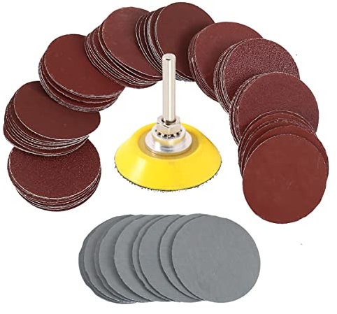 100 Pcs Sanding Disc 50 mm Hook and Loop Grit 80 100 180 240 600 800 1000 1200 2000 3000 Sanding Pad 2 inch Drill Sanding Attachment for Angle Grinder Rotary Tools