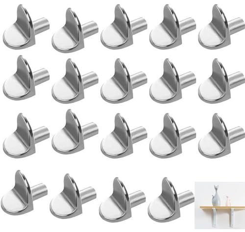 32 Pcs Shelf Support Pegs, L-Shaped Metal Shelf Support Pegs, Antirust Kitchen Cupboard Shelf Pegs, 5mm Wardrobe Shelf Pegs for Furniture Kitchen Cabinet Bookcase Closet Wardrobe Cupboard