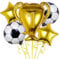 5 Stück Fussball Luftballon, 18 Zoll Trophäe Folienballon,Fussball Deko Geburtstag Kinder,Luftballons Fussball für Spieltag, Geburtstag, Party