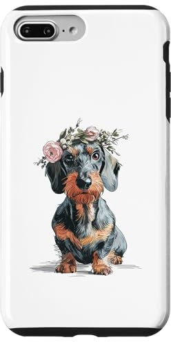 Rauhaardackel Dackel Blumern Teckel Hund Jagdhund lustig Hülle für iPhone 7 Plus/8 Plus