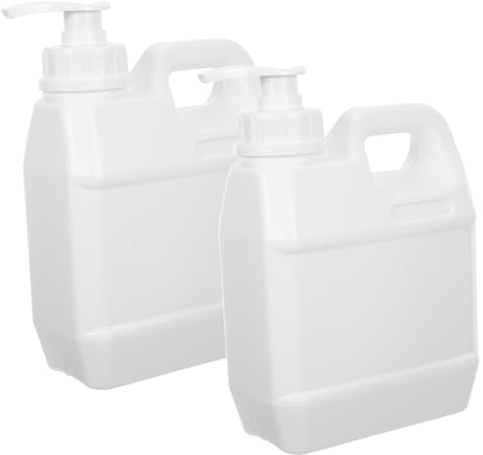 MAJORMENCH Lot de 2 Flacons-Pompes Vides 1l Carrés Plastiques Réutilisables Distributeurs de Savonnette Lotion Cosmétiques pour Usage Quotidien Maison Voyage Joint Étanche