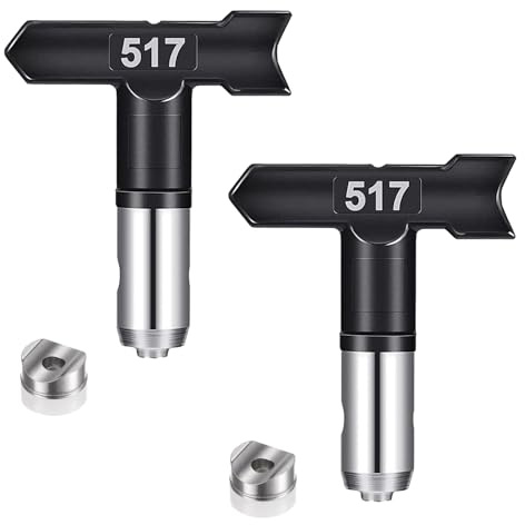 DIPZO 2PCS Reversible Spray Tips 517 for Airless Paint Sprayers, Durable Paint Nozzle Replacement for Home, Garden, Walls, Fences, and Building Projects