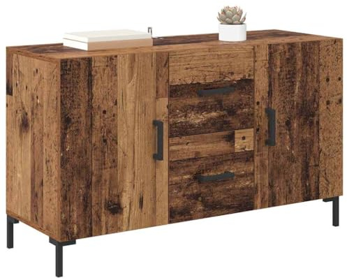 Tomostar Anrichte für Küche, Sideboard, niedrig, Aufbewahrungsschrank, Wohnzimmer, Antikholz, 100 x 36 x 60 cm