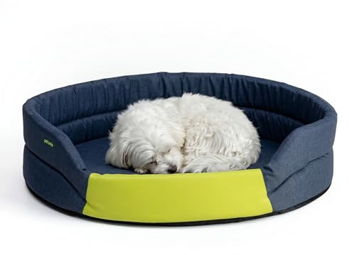 Peluvio Arita Hundebett Wasserabweisend Pflegeleicht rutschfest | Niedriger Einstieg Hundekissen Formstabil mit T18-Schaum Waschbar bis 30°C Für Kleine Ältere Hunde S M L Indoor Outdoor