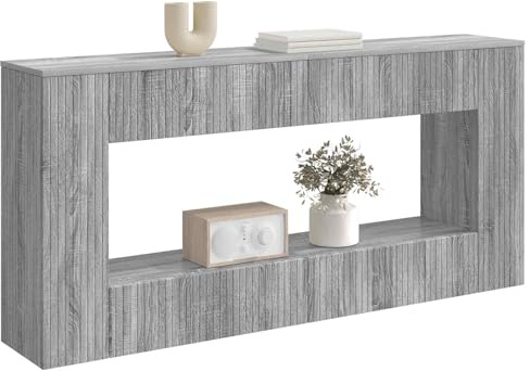 vidaXL Konsolentisch Graues Sonoma 155 x 29 x 74 cm Holzwerkstoff, Wohzimmer, moderner Konsole Tisch, rechteckig, langlebig, wasserabweisend, Akzent für Flur, kompakte Ablage
