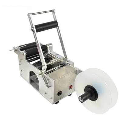 LT-50S Rundflaschen-Etikettiermaschine Halbautomatischer Etikettierer-Etikettenspender mit Digtal-Verpackungsmaschine Für DIY-Anfänger