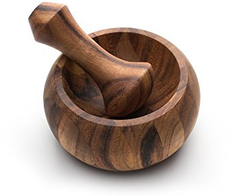 Ironwood Gourmet 28341 Olmec Mortar and Pestle, Acacia Wood, Brown