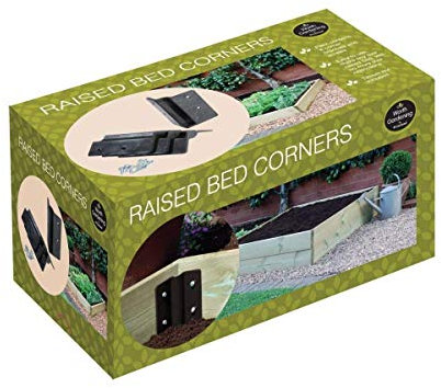 Garland GAL46RBC Raised Bed Corners Four brackets Plus screws - Black 14 x 9.5 x 4 cm