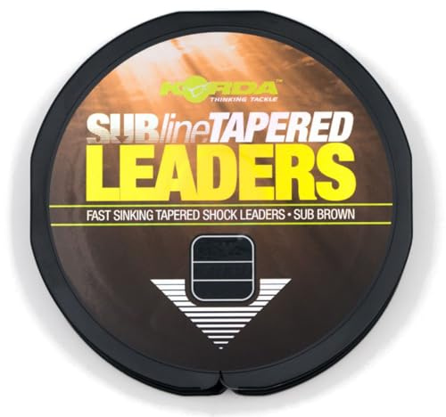 Korda Subline Fast Sinking Tapered Shock Leaders BROWN 5 x 12m: 10lb Tapering To 40lb