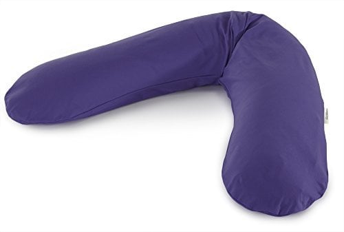 Theraline Das Original Schwangerschaftskissen & Stillkissen 190cm – Seitenschläferkissen Stillkissen Perlen – inkl Stillkissenbezug Orientblau