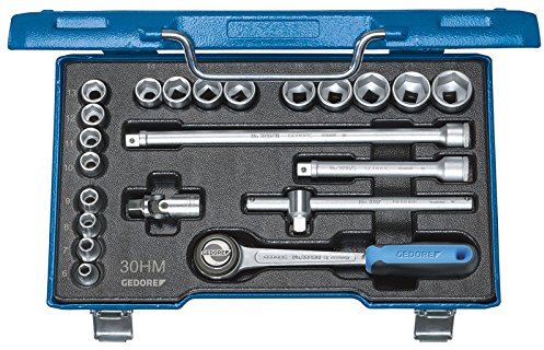 GEDORE Steckschlüssel-Satz 3/8 Zoll, 22-teilig 6-kant 6-22 mm, 1 Stück, 30 HMU-3