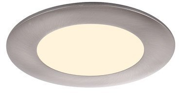 GLOBO LED Einbauleuchte silber Deckenstrahler Glas satiniert Einbaustrahler Deckenlampe, Metall, inkl. Trafo, 6W 400Lm warmweiß, D 12 cm