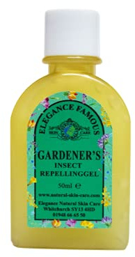 Travel Sized Famous Gardeners Insect Repellent Repelling Gel 50ml Contains Neem Oil Made by Elegance Natural Skin Care