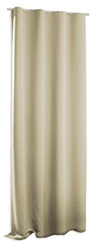 Verdunklungsgardine Blackout Kräuselband Vorhang Blickdicht ca. 135x245 cm Gardine #1380 (beige Sand)