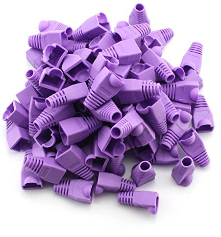Maxmoral 100-Pack CAT5E CAT6 RJ45 Ethernet Network Cable Strain Relief Boots - Purple