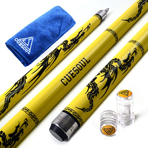 CUESOUL SOOCOO Series 58 19 Unzen 12.75mm Tip Maple-Pool Queue Set mit Gelenk/Wellenschutz und Cue Handtuch