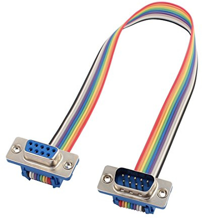 sourcing map RS232 DB9 9P Stecker auf Buchse Kopf Seriell Anschluss Jumper Draht 26cm lang DE de