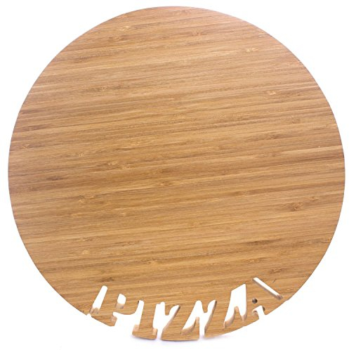 Carousel Home and Gifts Premium Kitchen Wooden Bamboo Pizza Cutting Serving Board 33cm