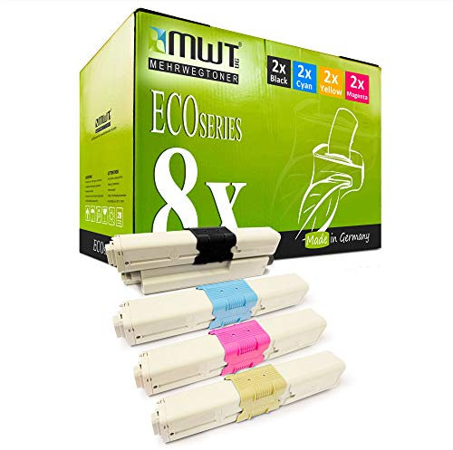 8X Kraft Office Supplies Toner kompatibel für Oki MC 332 342 DN DNW ersetzt Schwarz Blau Rot Gelb