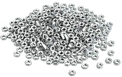 sourcing map 300Stk. Sechskantmuttern M3x0,5 mm Sechskantmutter mit metrischem Grobgewinde Kohlenstoffstahl Silber Farbton