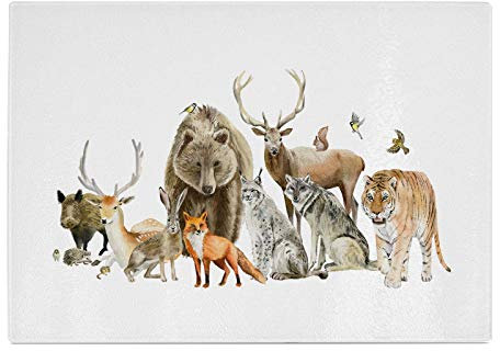 Animals Fox Bar Stag Deer Kitchen Worktop Protector Saver Glass Chopping Board