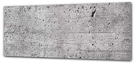 ConceptCrystal Wandkunstwerk auf Glas aufgedrucktes Gemälde 125 x 50 cm – Beton