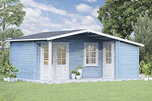 Alpholz Gartenhaus Nordkapp-40 A aus Massiv-Holz, Gerätehaus mit 40 mm Wandstärke, Garten Holzhaus inklusive Montagematerial, Geräteschuppen Größe: 538 x 448 cm, Satteldach