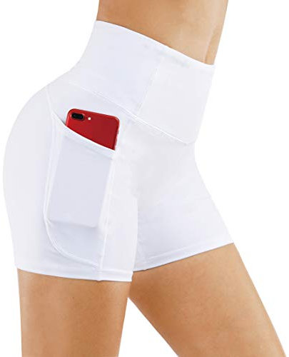 THE GYM PEOPLE Radlerhose Damen Sport Hohe Taille Kurze Leggings Sporthose Blickdicht Laufhose Fitness Workout Yoga Shorts mit Tief Taschen