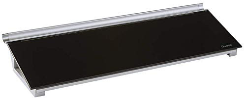 Quartet Desktop Whiteboard, Glass Dry Erase Board with Storage for Desktop Notetaking, 18 x 6, Clean Erase Surface, 1 Dry Erase Marker, Black Surface (GDP18B)