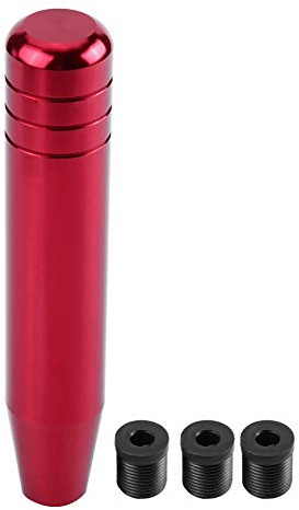 Qiilu Perilla de cambio de marcha, 18cm universal Pomo Pomos de palanca de cambios Perilla palanca de cambio manual Aleación de aluminio Marchas Marcha Coche (Rojo)