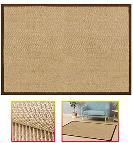 Handgefertigter Schlafzimmer-Jute Teppich, Sisal-Teppich Aus 100% Naturfaser, Wohnzimmer-Teppich Für Den Innen- Oder Außenbereich, Bodenschutzmatte, Wohnkultur, Beige