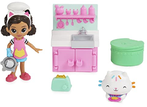 Gabby's Dollhouse, Lunch and Munch Küchenset mit 2 Spielfiguren, Zubehör und Möbelstück, Kinder Spielzeug ab 3 Jahren