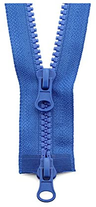 CVBF 5# 80/90/100/120/150cm Doppio cursore in Resina in plastica con Cerniera Colorata per Vestiti Accessori per Cucire, Blu, 100cm