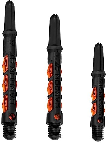 Harrows Dart Shafts Carbon ST Schäfte mit Pyramidenringen, kurz, orange