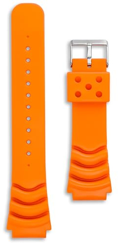 Extra langes Taucheruhrenarmband, 20 mm, 22 mm, Schwarz/Orange, XL-Armband kompatibel mit Seiko SKX SKX007 SKX009 Taucheruhren, z20 z22, robustes Wellen-Akkordeon-PVC-Gummi, Federstege und Werkzeug im