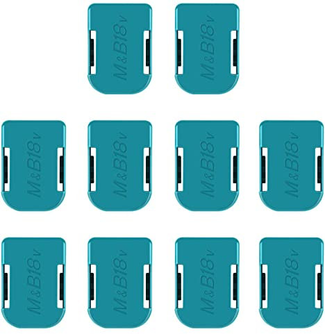 10 Pack Battery Holder for 18V Battery,Battery Mounts Hanger Battery Mounts Holder Battery Holder Blue for 18V BL1850 BL1860 BL1840 BL1830 BAT609 BAT618 Battery