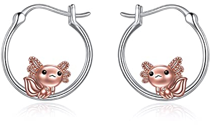 Axolotl Creolen f¨¹r Damen 925 Sterling Silber Axolotl Schmuck f¨¹r M?dchen Mama Schwester