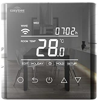 Cosytoes WIFI Thermostat | Curve Smart Thermostat | Touchscreen | Reflection