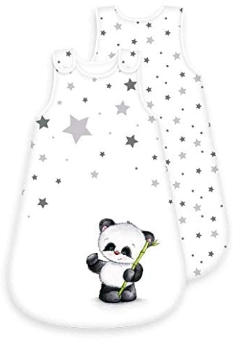 Baby-Schlafsack Motiv Panda - ganzjährig - umlaufender Reißverschluss Druckknopf (90 cm)