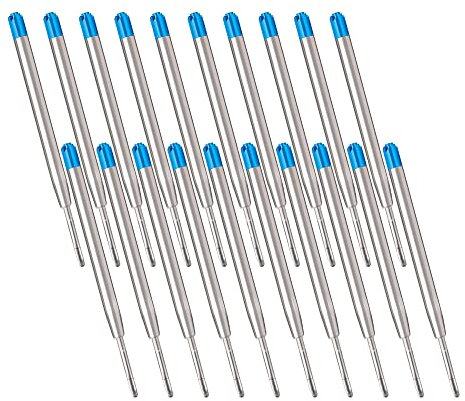 CiciIng Ballpoint Pens, 20 x Large Capacity Blue Ink Refills, Compatible with Parker Style Pens