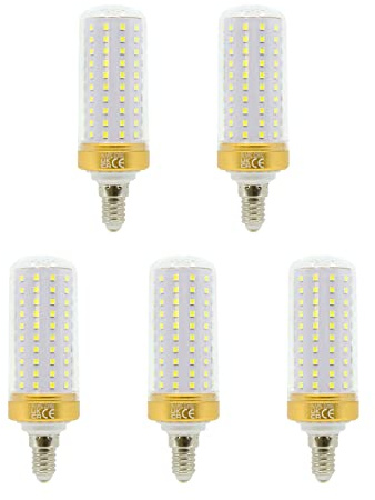 G.W.S® E14 Small Edison Screw LED Corn Bulb, 20W 3380Lms Neutral White 4000K, 360° Beam Angle, Pack of 5