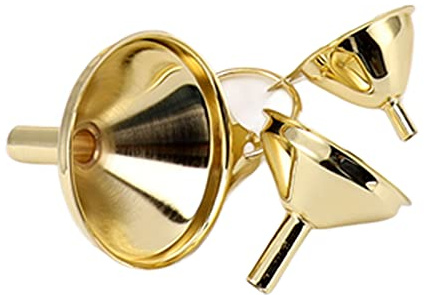 3 Stück Gold Edelstahl Trichter Set Küchenöl Flüssigmetall Küchentrichter mit Einer Schmalen Ventilstange für Home Restaurant Canning Küchenwerkzeuge