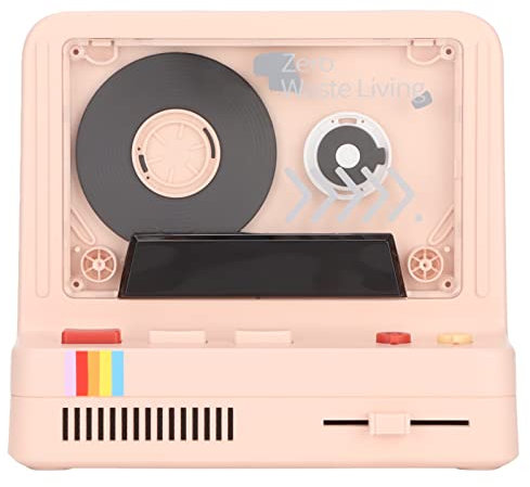 Lecteur de Cassette Audio Bluetooth pour Voiture, Haut-Parleur de Cassette Portable, Son Stéréo, Lecteur de Bande Musicale Multifonction avec Veilleuse Rythmique Aromathérapie (Rose)