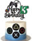 Xsstarmi 1 Pack Happy 13th Birthday Cake Topper Glitter Video Game Cake Pick GamePad Cake Decorations for Game Theme Birthday Party Kids 13th Birthday Party Decorations Supplies Black