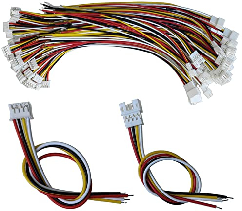GTIWUNG 30 Paare JST Stecker 4 Polig, JST-PH Steckverbinder, Micro JST 2.0 mm 4-poliger Kabel, Mini JST 2.0 Ph 4 Pin-Verbindungsstecker mit 130 mm Kabel und Buchse